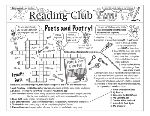 Poets and Poetry Puzzle Set Teaching Resources