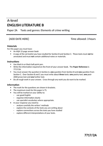 aqa english literature b a level coursework