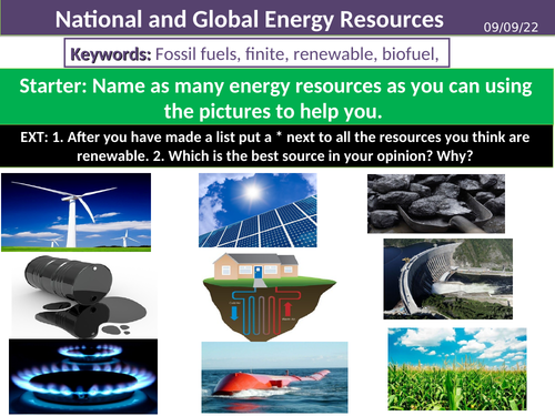 National and Global Energy Resources | Teaching Resources