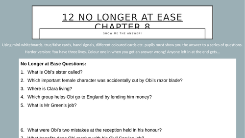 No Longer at Ease chapter 8