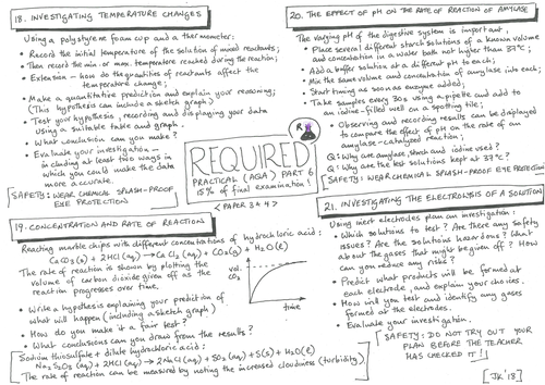 Required Practical - AQA - Placemat #6