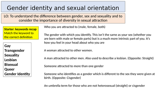 Gender Identity And Sexual Orientation Lesson Ks3 Ks4 Pshe Teaching Resources 3764