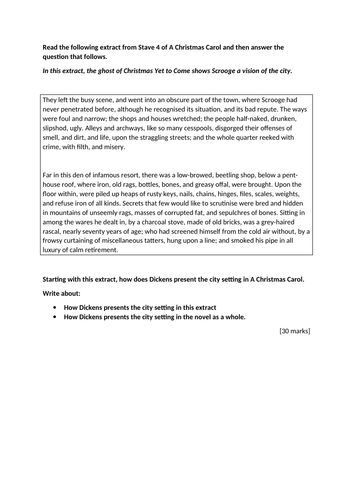 A Christmas Carol Exam Preparation Resources | Teaching Resources