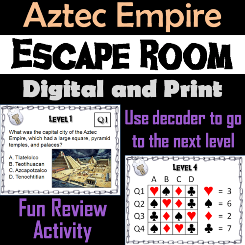 Aztec Empire: Escape Room - Social Studies