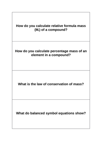 GCSE Trilogy C3 revision flash cards