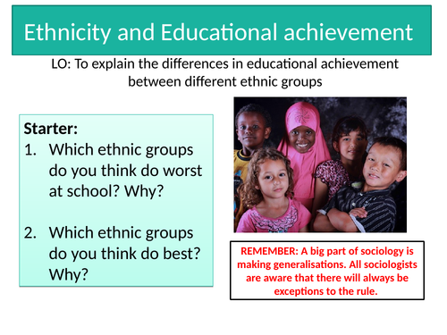 AQA Sociology ethnicity and educational achievement