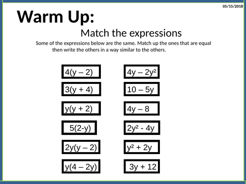 A2.8 Factorising and difference of two squares