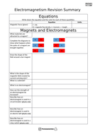 aqa gcse physics revision summary worksheets teaching resources