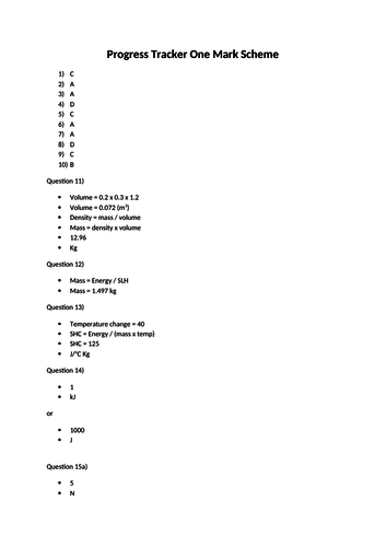 GCSE OCR Physics P1 Test