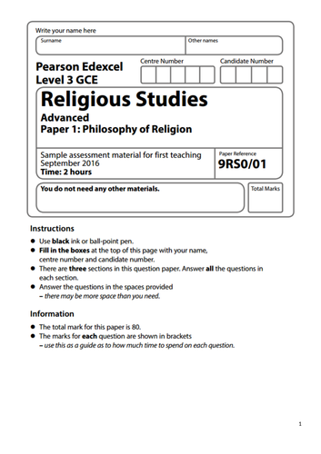 religious education paper 1 2020