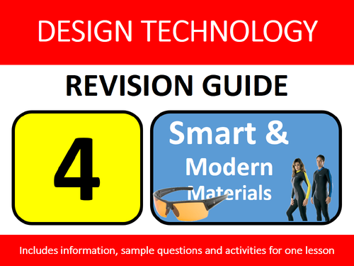 GCSE Design Resistant Materials Revision Lesson #4: Smart & Modern Study Guide & Exam Questions