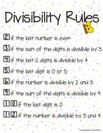 Teaching resources divisibility rules