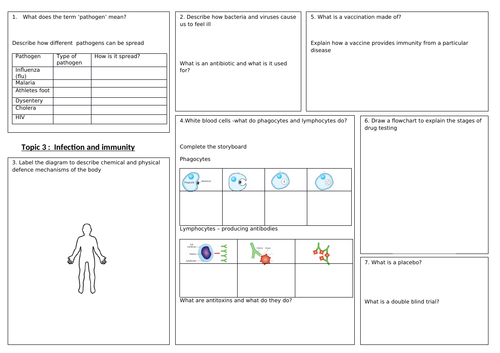 Infection and response topic 4 revision | Teaching Resources