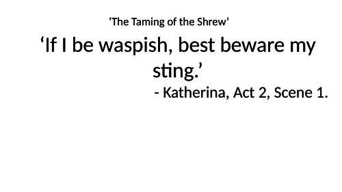 AQA A-level English Literature - An Introduction to 'The Taming of the Shrew' Spec A