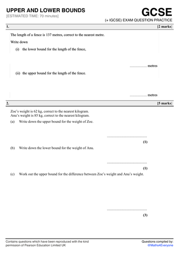 Gcse 9 1 Exam Practice Questions Bundle Teaching Resources