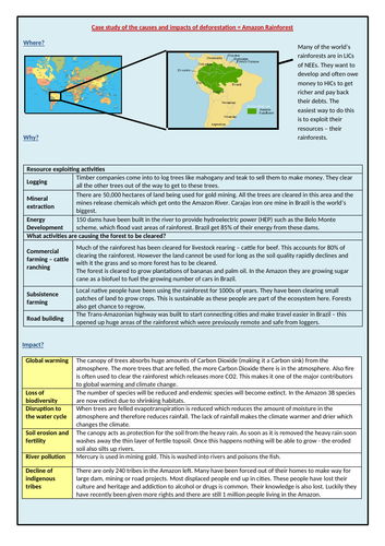 Amazon Rainforest case study