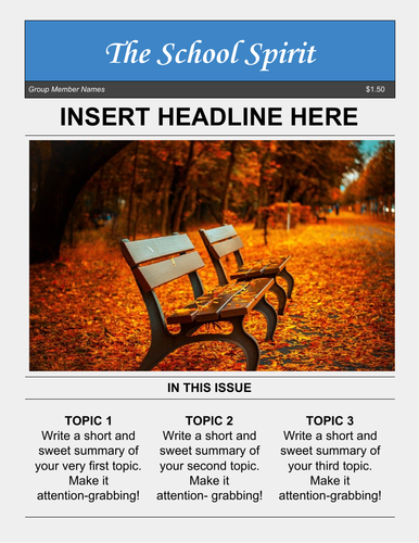 Magazine Template for Google Docs Teaching Resources