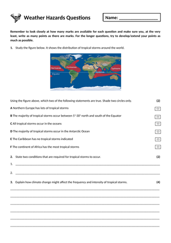 4. Weather hazards exam questions homework