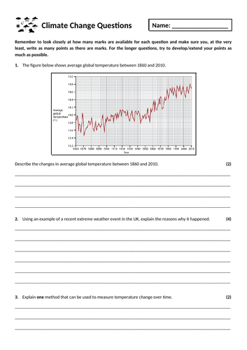 essay questions on global climate change