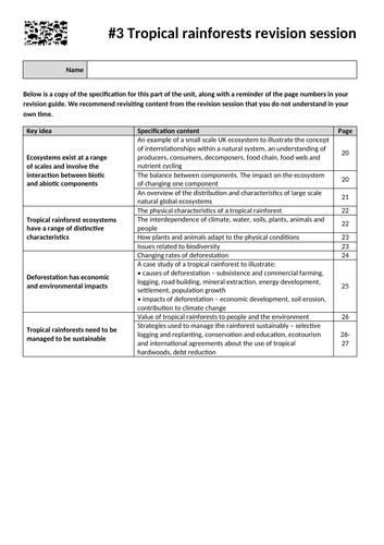 Revision lesson for ‘The living world’ unit for AQA 9-1 GCSE