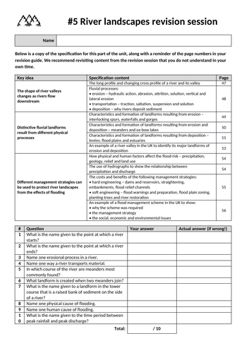 Revision lesson for 鈥楶hysical landscapes of the UK鈥� unit for AQA 9-1 GCSE