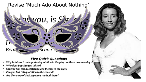 MUCH ADO ABOUT NOTHING KEY QUOTATIONS REVISION