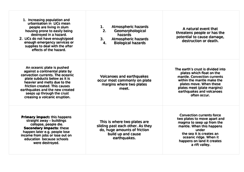 Unit 1 (Living with the physical environment) AQA 9-1 GCSE flash cards ...