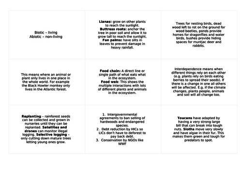 Unit 1 (Living with the physical environment) AQA 9-1 GCSE flash cards ...