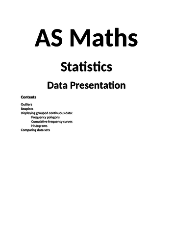 Maths A Level New Spec Statistics Year 1 Notes and Examples