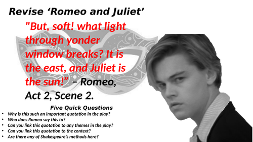 Romeo and Juliet - Key Quotations Revision Flashcards