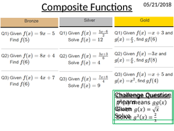 GCSE 9-1 Composite Functions Lesson + Worksheet | Teaching Resources