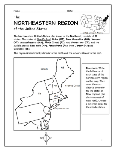 blank northeastern map