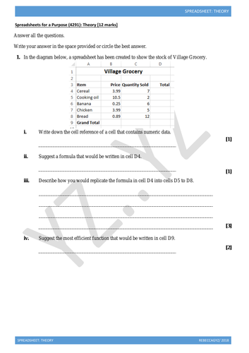 Spreadsheet KS3/KS2 Assessment - Theory