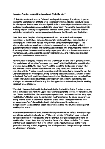 Themes in an inspector calls picture