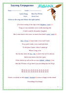 Moana Song How Far I Ll Go Listening Comprehension Worksheets With Key Analysis Teaching Resources