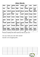 Phonics alien words practice | Teaching Resources