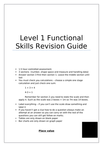 functional skills maths level 1 problem solving