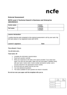 NCFE Level 2 Technical Award in Business and Enterprise Practice paper ...