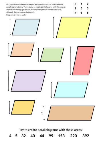 area of parallelogram