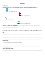 A Level Chemistry Kinetics and Rate Equations | Teaching Resources