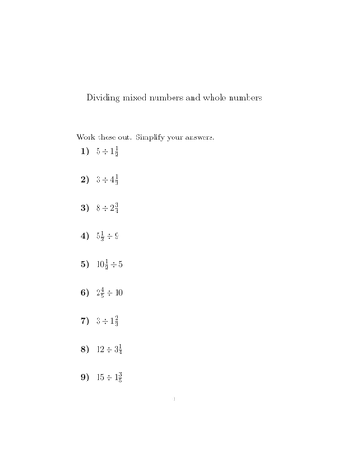 dividing-mixed-numbers-and-whole-numbers-worksheet-with-solutions-teaching-resources