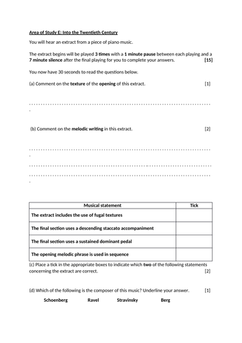 Impressionism Eduqas A Level practice question (unprepared extract ...