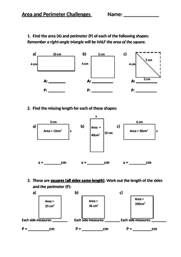 year 5 perimeter homework