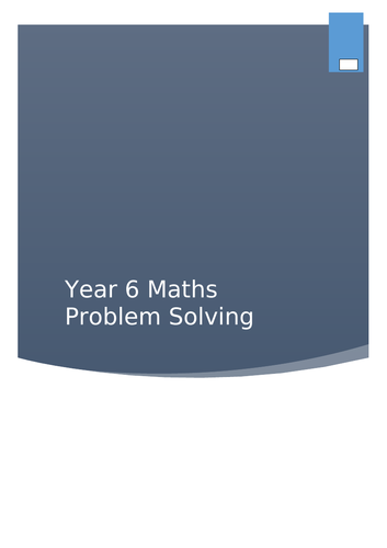 problem solving maths booklet