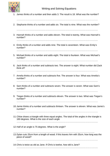 GCSE Edexcel Maths Algebra Forming Equations | Teaching Resources