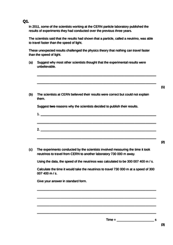 GCSE AQA Physics Forces Revision LT 6