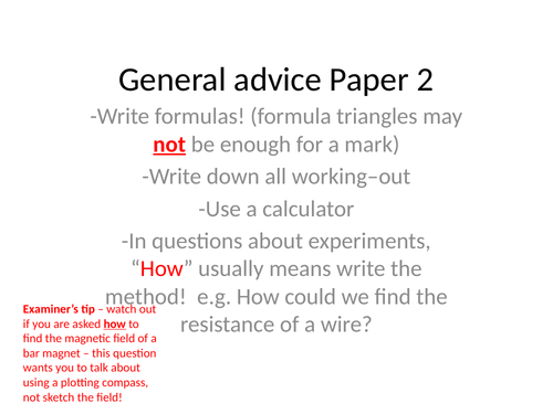 GCSE pre-exam trilogy physics paper 2