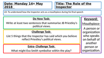 An Inspector Calls- The Inspector's final speech | Teaching Resources