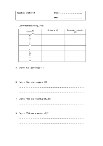 GCSE Edexcel Maths Number Fractions Conversion | Teaching Resources