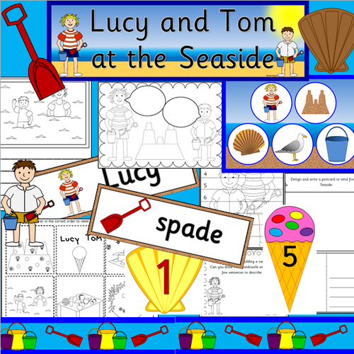 LUCY AND TOM AT THE SEASIDE story resource pack- Holidays, Summer